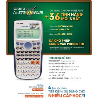 Máy TÍnh Casio FX-570VN Plus New dành cho học sinh cấp 2 và cấp 3 chuyên dụng phòng thi và thi đại học, Má