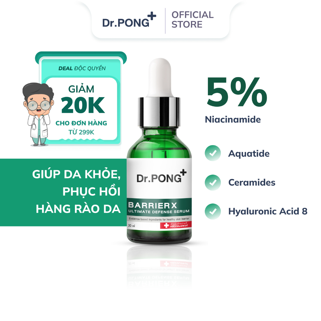 Serum cấp ẩm bảo vệ chuyên sâu Dr.PONG BarrierX Ultimate Defense 20ml