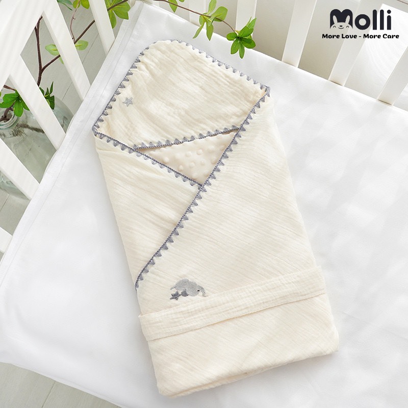Ủ XÔ HẠT ĐẬU MOLLI CHO BÉ SƠ SINH - KÍCH THƯỚC 85*85CM
