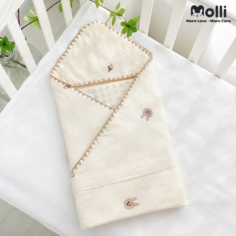 Ủ XÔ HẠT ĐẬU MOLLI CHO BÉ SƠ SINH - KÍCH THƯỚC 85*85CM