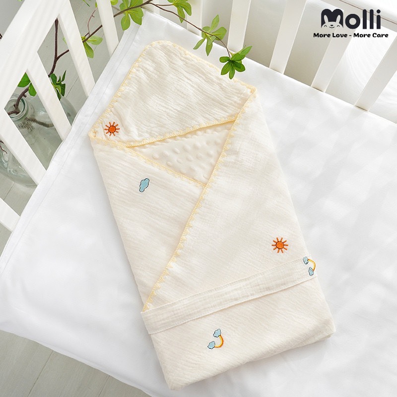 Ủ XÔ HẠT ĐẬU MOLLI CHO BÉ SƠ SINH - KÍCH THƯỚC 85*85CM