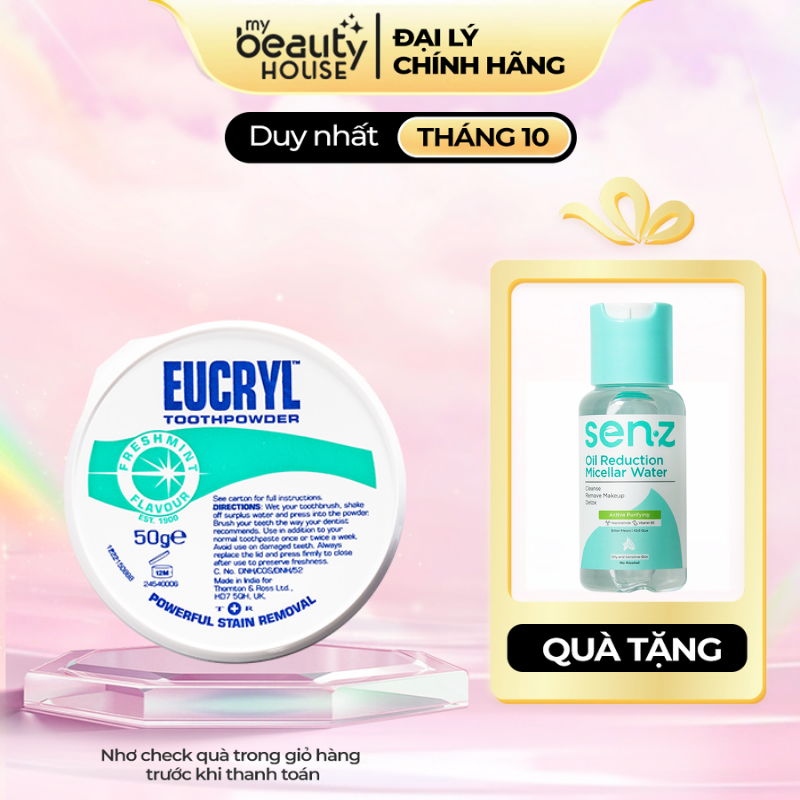 Kem/ Bột tẩy trắng răng cấp tốc từ Anh Quốc EUCRYL 50g