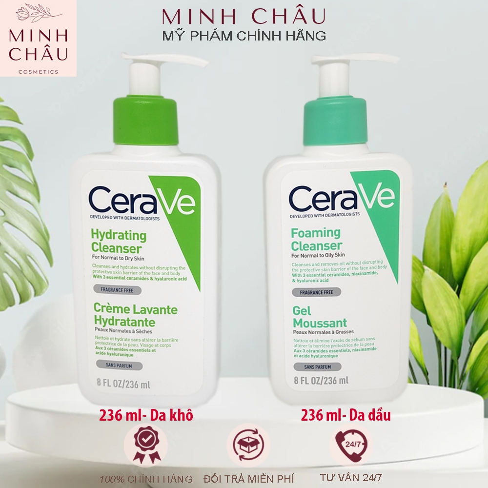 Sữa rửa mặt CERAVE cho da dầu da mụn và nhạy cảm 236ml