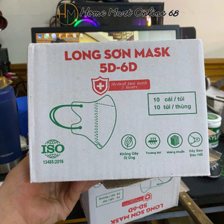Thùng 100 chiếc khẩu trang 5D màu trắng