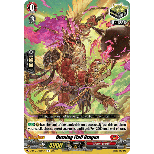 [ Cardfight Vanguard] 01 thẻ trò chơi Burning Flail Dragon
