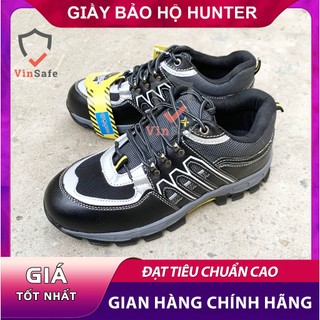 GIÀY BẢO HỘ LAO ĐỘNG DÁNG THỂ THAO HUNTER ĐEN XÁM SIÊU BỀN SIÊU THOÁNG