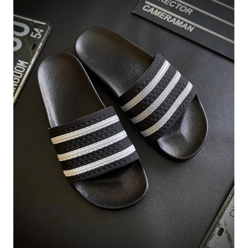 Dép nam đúc nguyên khối 3 sọc A D I D A S Cao Su Non Siêu Nhẹ Chống Nước Dép Quai Ngang Nam Thể Thao Mang Trong Nhà