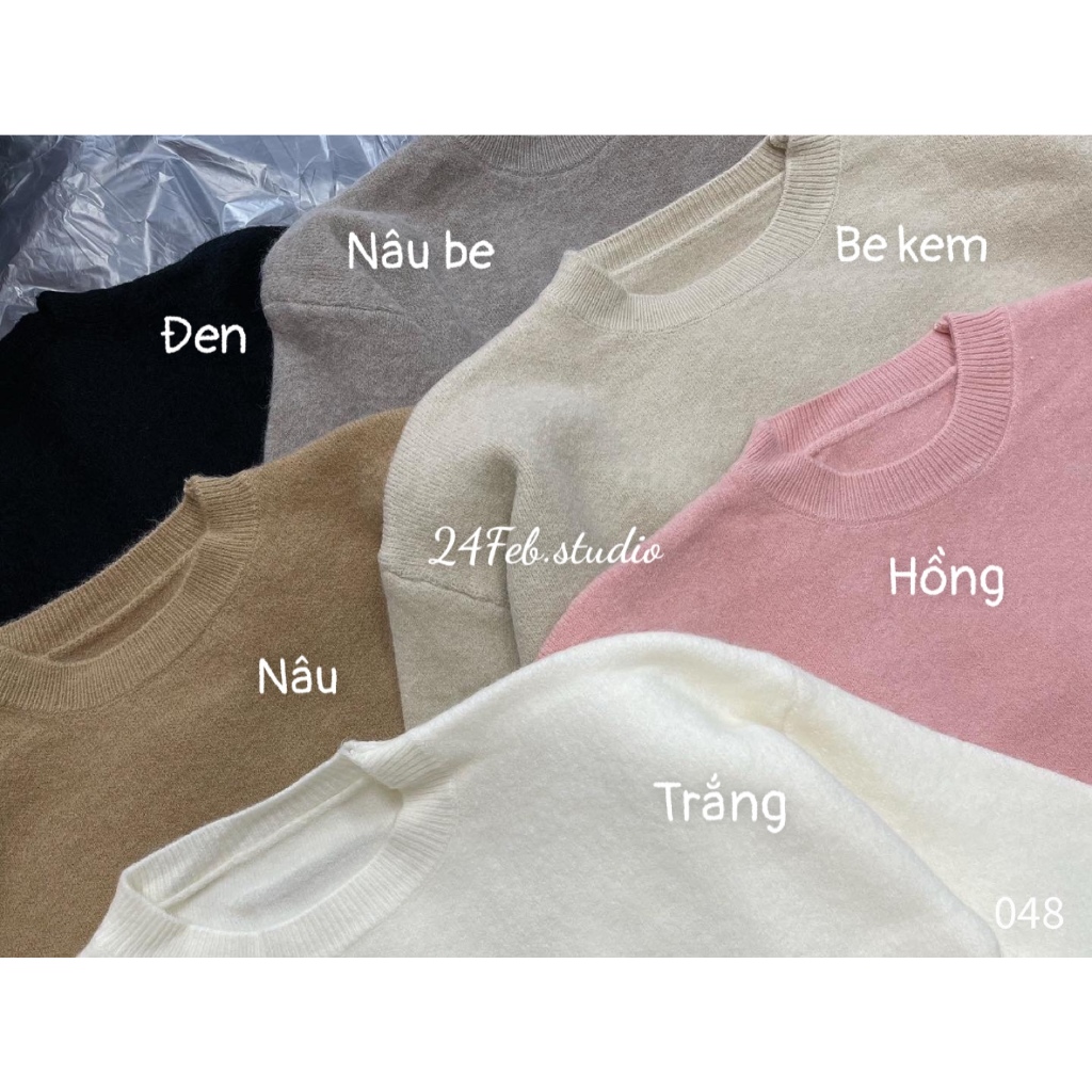 [AK58] Áo len lông thỏ xẻ vạt dáng rộng phong cách ulzzang Hàn Quốc