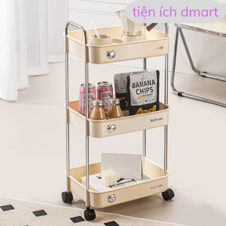 (hàng cao cấp) kệ đựng đồ đa năng sunmix khay nhựa cao cấp, đựng đồ nhà bếp, có bánh xe di chuyển SG27A