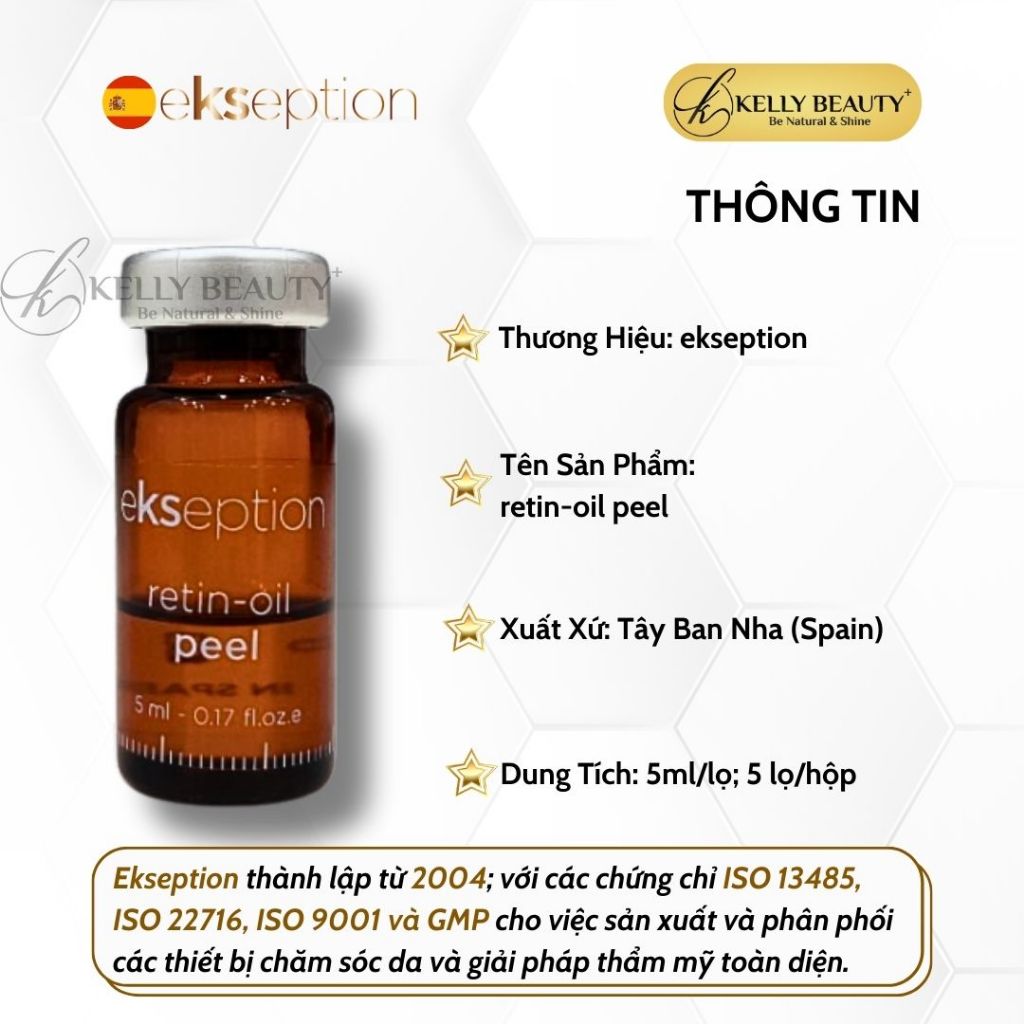 Ekseption Retin-Oil Peel - Trẻ Hóa Làn Da, Giảm Nếp Nhăn; Căng Mịn và Đều Màu Da - Retinol 4% + BHA 2% - Kelly Beauty