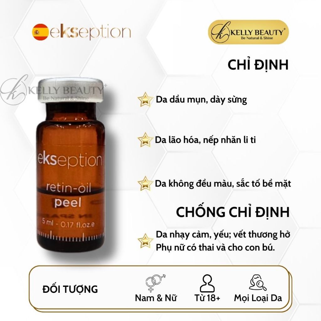 Ekseption Retin-Oil Peel - Trẻ Hóa Làn Da, Giảm Nếp Nhăn; Căng Mịn và Đều Màu Da - Retinol 4% + BHA 2% - Kelly Beauty