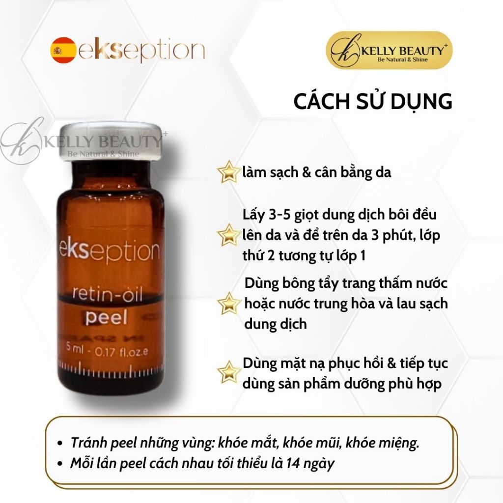 Ekseption Retin-Oil Peel - Trẻ Hóa Làn Da, Giảm Nếp Nhăn; Căng Mịn và Đều Màu Da - Retinol 4% + BHA 2% - Kelly Beauty
