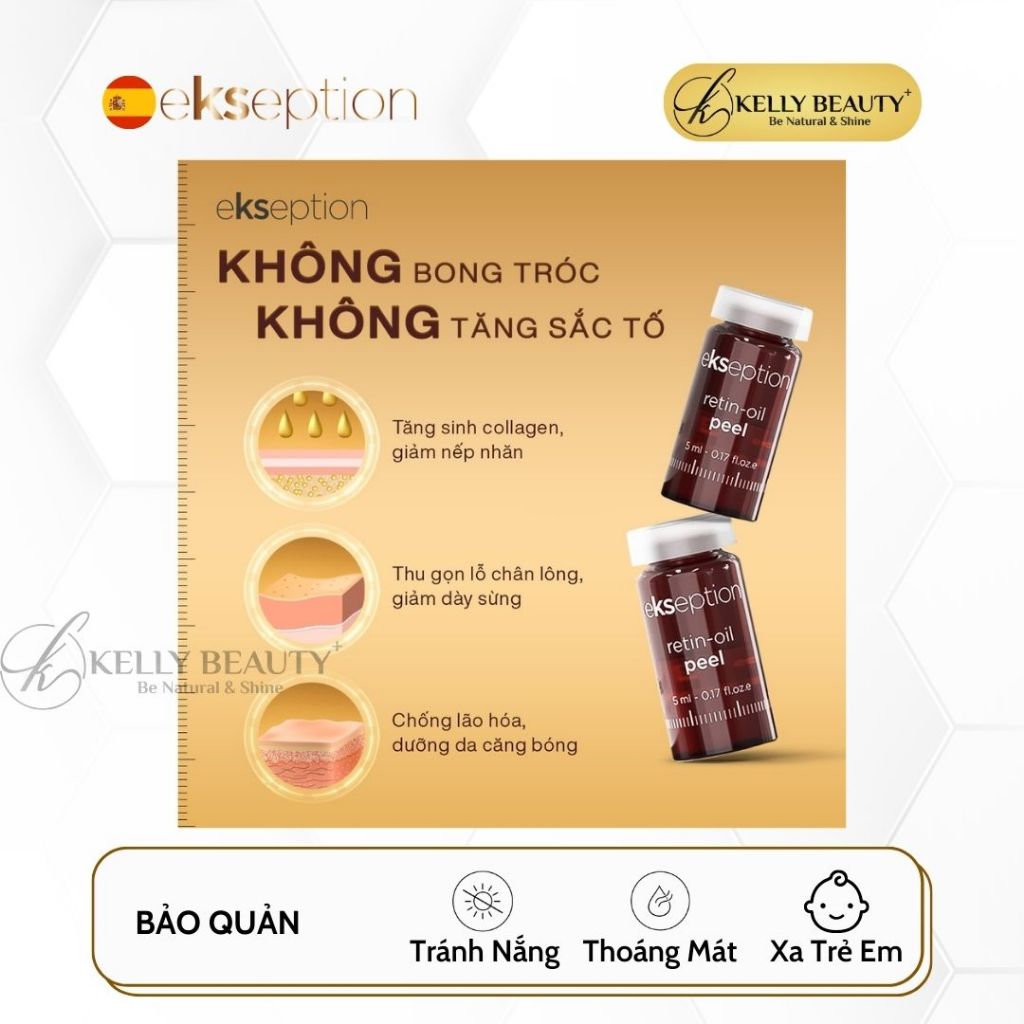Ekseption Retin-Oil Peel - Trẻ Hóa Làn Da, Giảm Nếp Nhăn; Căng Mịn và Đều Màu Da - Retinol 4% + BHA 2% - Kelly Beauty