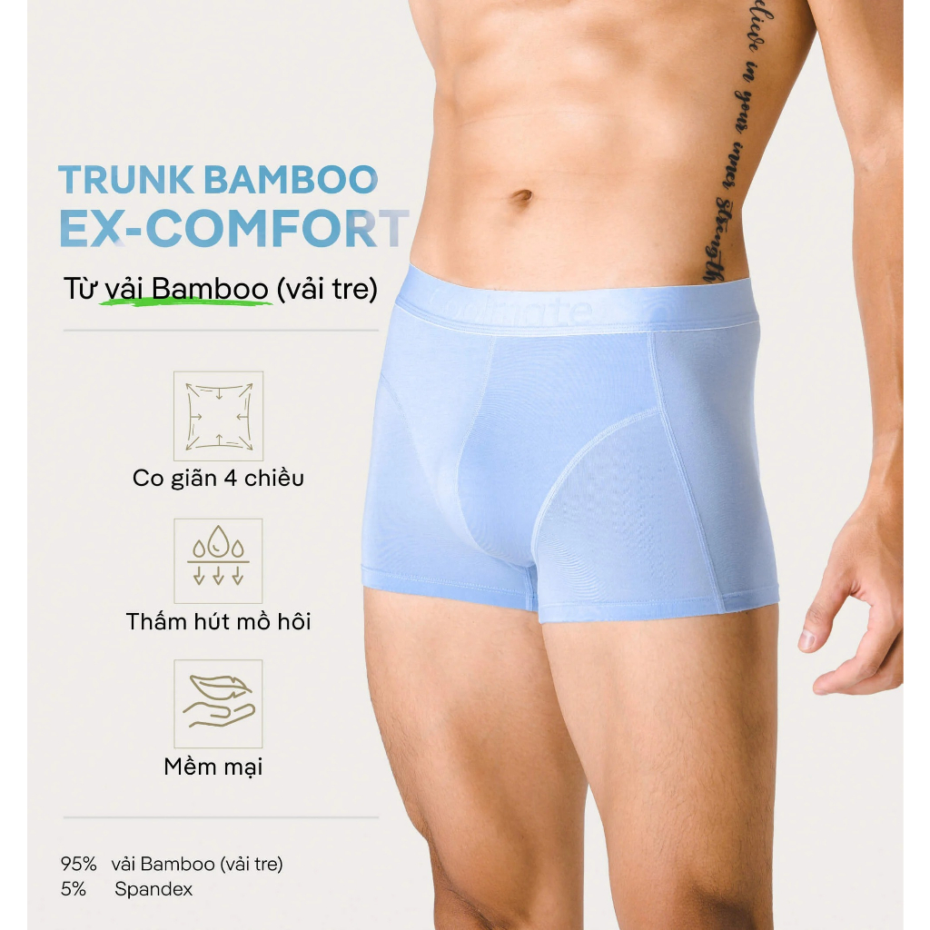 Quần lót nam Trunk Ex-Comfort Bamboo thoải mái tối đa - Thương hiệu Coolmate