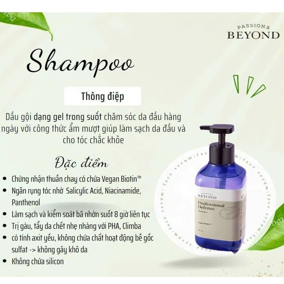 Dầu gội xả thuần chay Beyond Professional Defense 500ml - Chính hãng LGVina có tem