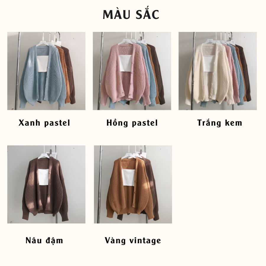 Áo khoác cardigan nữ chất vải len thừng mịn form rộng WYY- 10587 - Jemcloset
