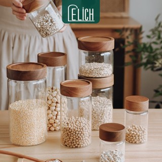 Hũ/ lọ thủy tinh nắp VẶN bằng gỗ, lọ thủy tinh đựng gia vị, đồ khô, thiết kế đẹp mắt và sang trọng