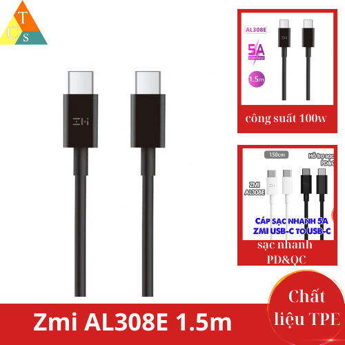 Dây sạc Zmi XM C to C USB-C to USB-C Cáp sạc AL308E 1.5m