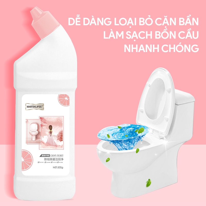 Nước Tẩy Bồn Cầu Siêu Sạch Marteklifes 500ml, Chai Tẩy Bồn Cầu