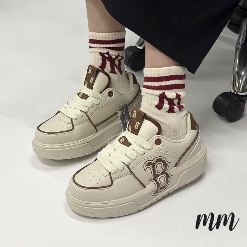 Giày Thể Thao MLB Chunky Liner Classic Monogram Brown,Giày Sneaker MLB Nâu Kem