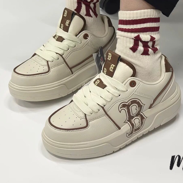 Giày Thể Thao MLB Chunky Liner Classic Monogram Brown,Giày Sneaker MLB Nâu Kem