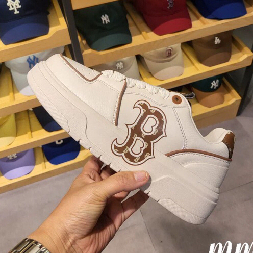 Giày Thể Thao MLB Chunky Liner Classic Monogram Brown,Giày Sneaker MLB Nâu Kem