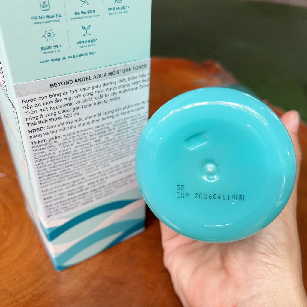 Nước hoa hồng dưỡng ẩm Beyond Angel Aqua Moisture Toner 500ml - Chính hãng LGVina có tem