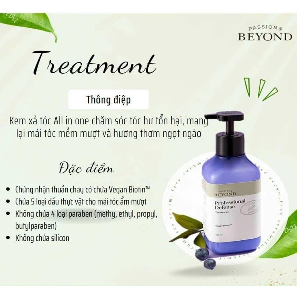Dầu gội xả thuần chay Beyond Professional Defense 500ml - Chính hãng LGVina có tem