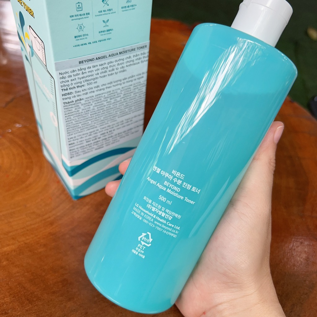 Nước hoa hồng dưỡng ẩm Beyond Angel Aqua Moisture Toner 500ml - Chính hãng LGVina có tem