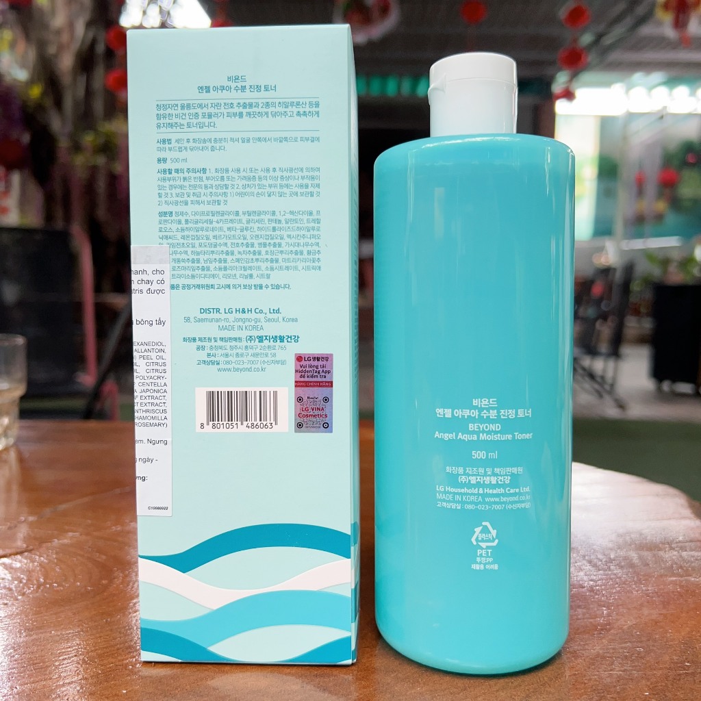 Nước hoa hồng dưỡng ẩm Beyond Angel Aqua Moisture Toner 500ml - Chính hãng LGVina có tem