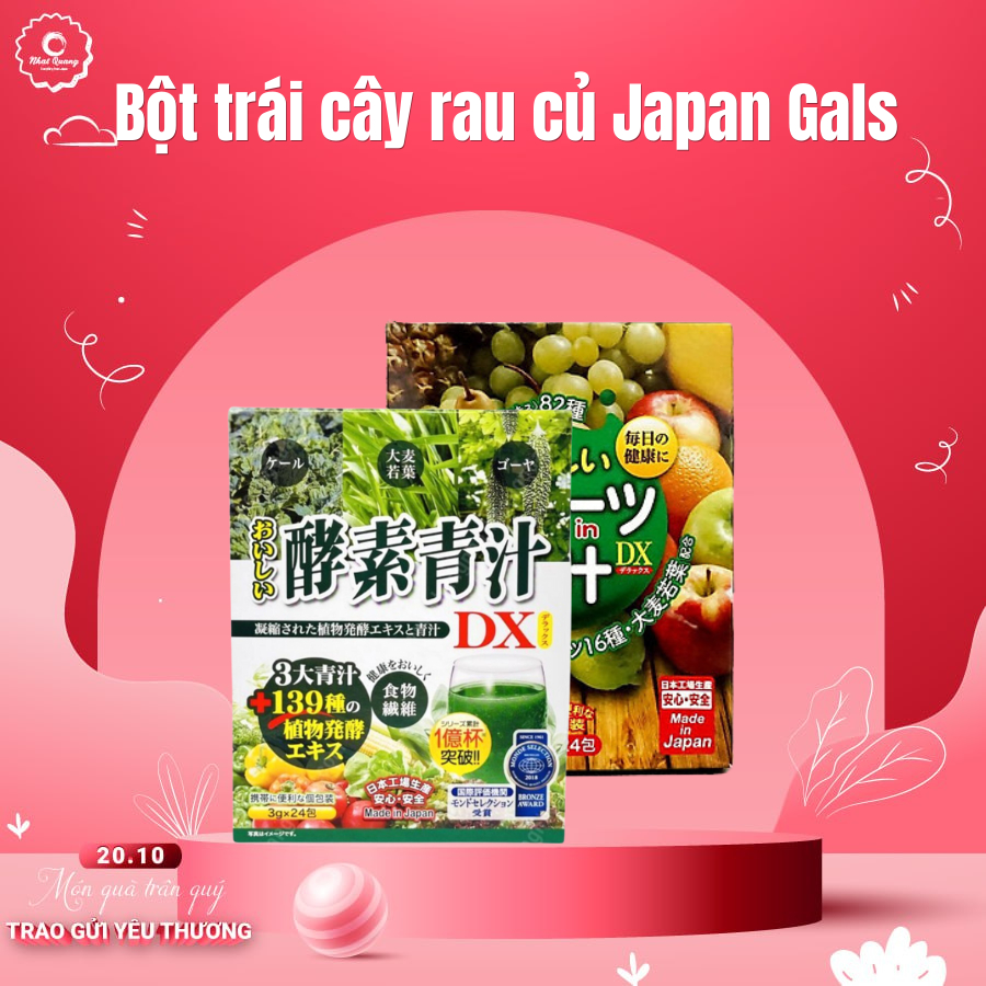 Bột rau củ trái cây tổng hợp Japan Gals 24 gói x 3g