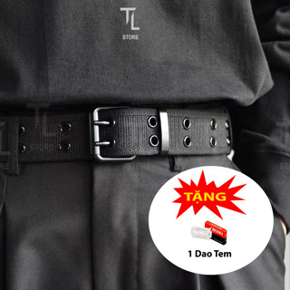 Thắt Lưng Nam Vải Dù, Dây Nịt Nam Khóa Kép Nhiều Lỗ Cài, Bản Dây 3,8cm, Phong Cách Hàn Quốc