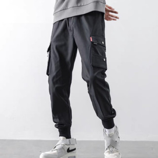 Quần Jogger Kaki Nam Nữ Chất [ hình thật 100 %] kiểu Phản Quang màu đen (085THPQ) S0