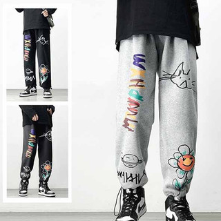 [ CÓ SẴN ] Quần Jogger nỉ thun co giãn siêu thoải mái THÊU HOA CÚC UNISEX MÀU ĐEN XÁM XANH S0