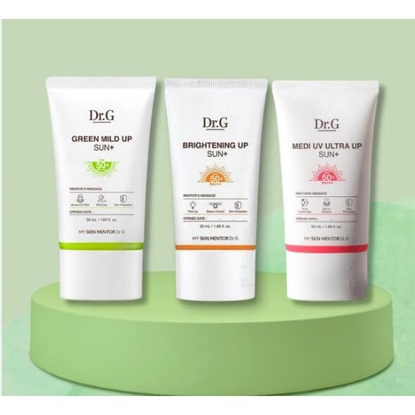 Kem Chống Nắng Dr.G Brightening Up Green Mild Up Sun + DRG Tone Up Cam Xanh Dr G 50ml - SUE COSMETICS