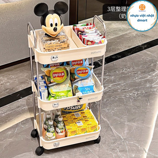(hàng cao cấp) kệ mèo sunmix đựng đồ đa năng có bánh xe di chuyển, đựng đồ ăn vặt, đồ dùng nhà bếp SG27A