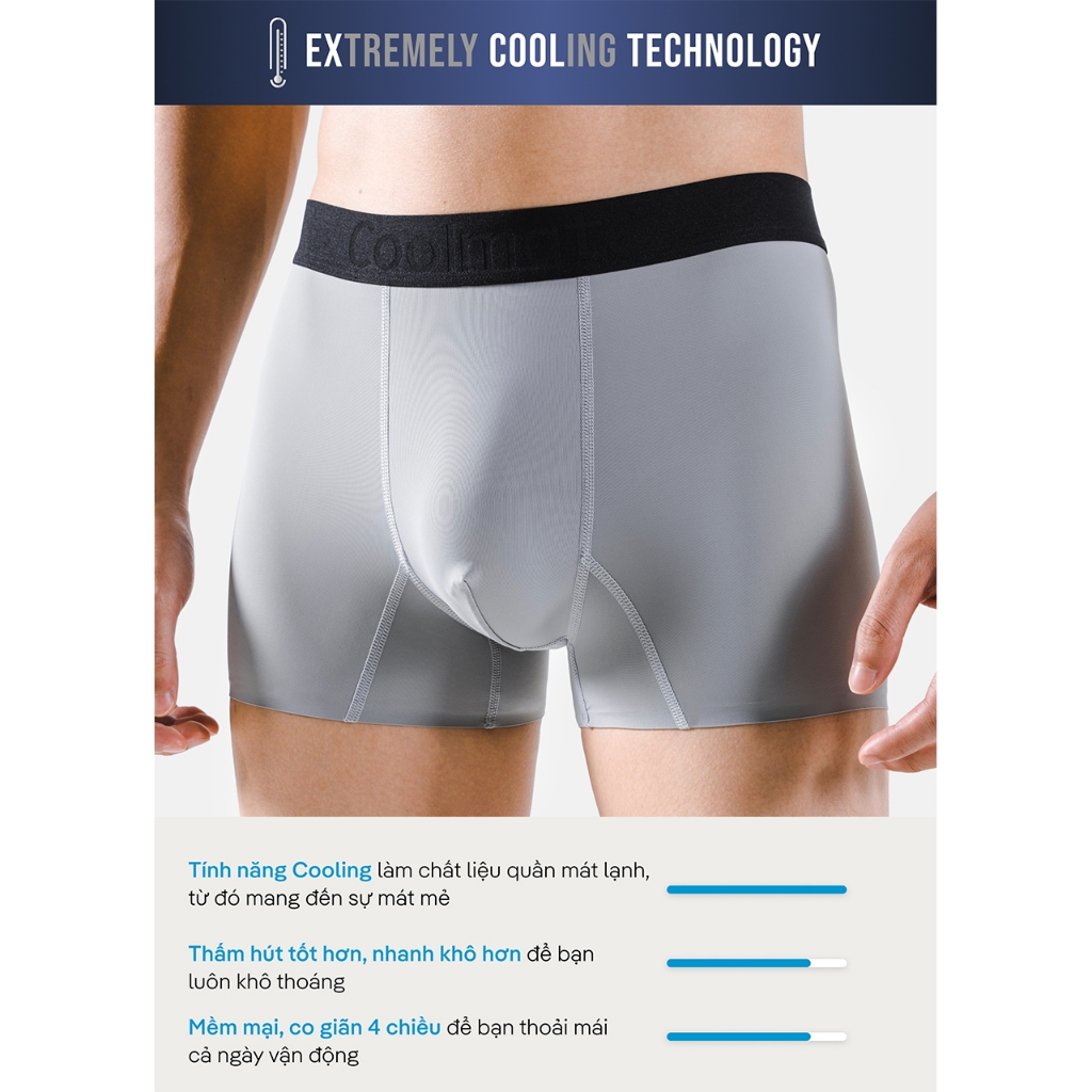 Quần lót nam dáng Trunk Ice Cooling thun lạnh siêu thoáng mát - Thương hiệu Coolmate