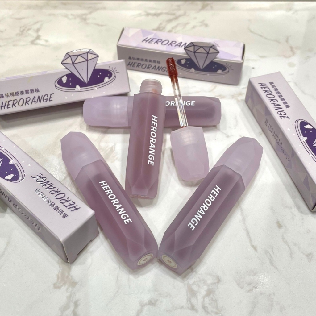 Son Herorange Diamond vỏ tím mềm mịn môi