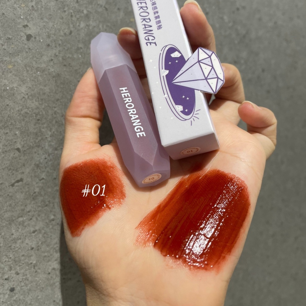 Son Herorange Diamond vỏ tím mềm mịn môi