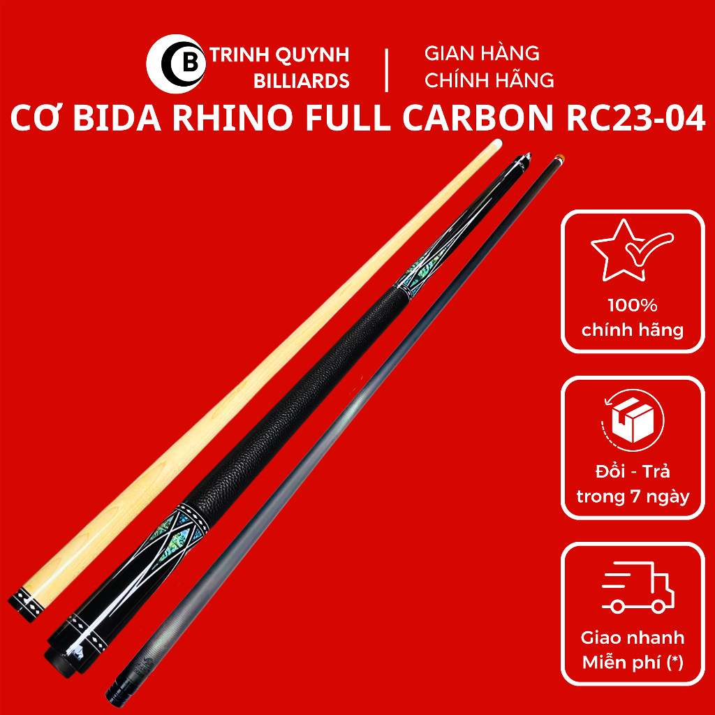 Cơ Bida Rhino Carbon RC23-04  B TRINH QUYNH BILLIARDS