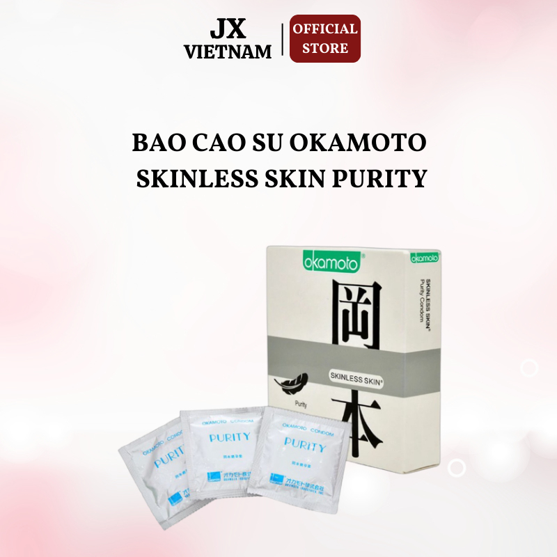 Bao cao su OKAMOTO SKINLESS SKIN PURITY, Thương hiệu Nhật Bản, Hộp 3 bao,Trắng Tinh Khiết .