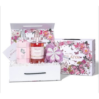 Set quà tặng Sữa tắm nước hoa và Kem Body trắng da Weilaiya kèm thiệp.