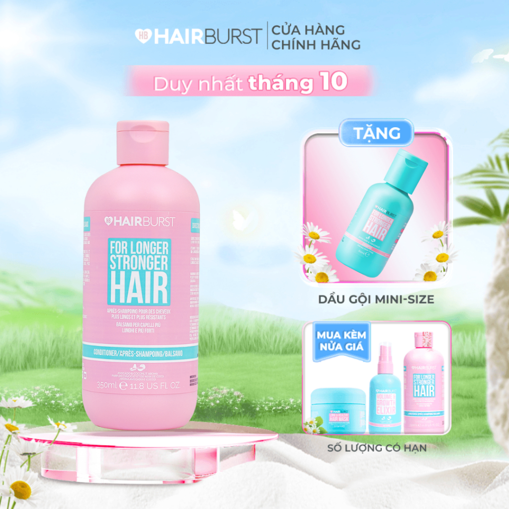 Dầu xả HAIRBURST kích thích mọc tóc dài hơn chắc khỏe hơn 350ml/chai