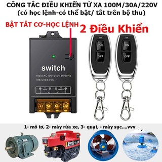 Công tắc điều khiển từ xa 220v công suất lớn 30A 220V [MẪU 2021 2 ĐIỀU KHIỂN]