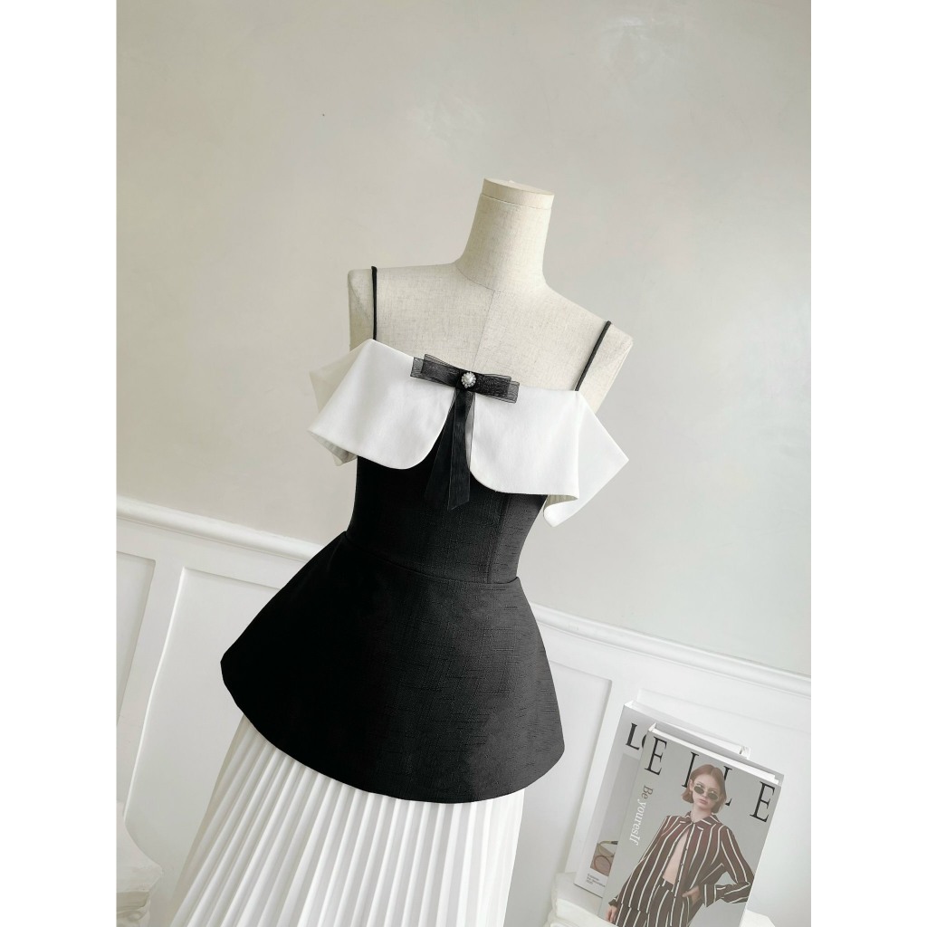 Áo 2 dây peplum kèm tag nơ -TK2266, Sang Chảnh kết hợp sự nữ tính điệu đà cho ra 1 siêu phẩm ko thể rời mắt