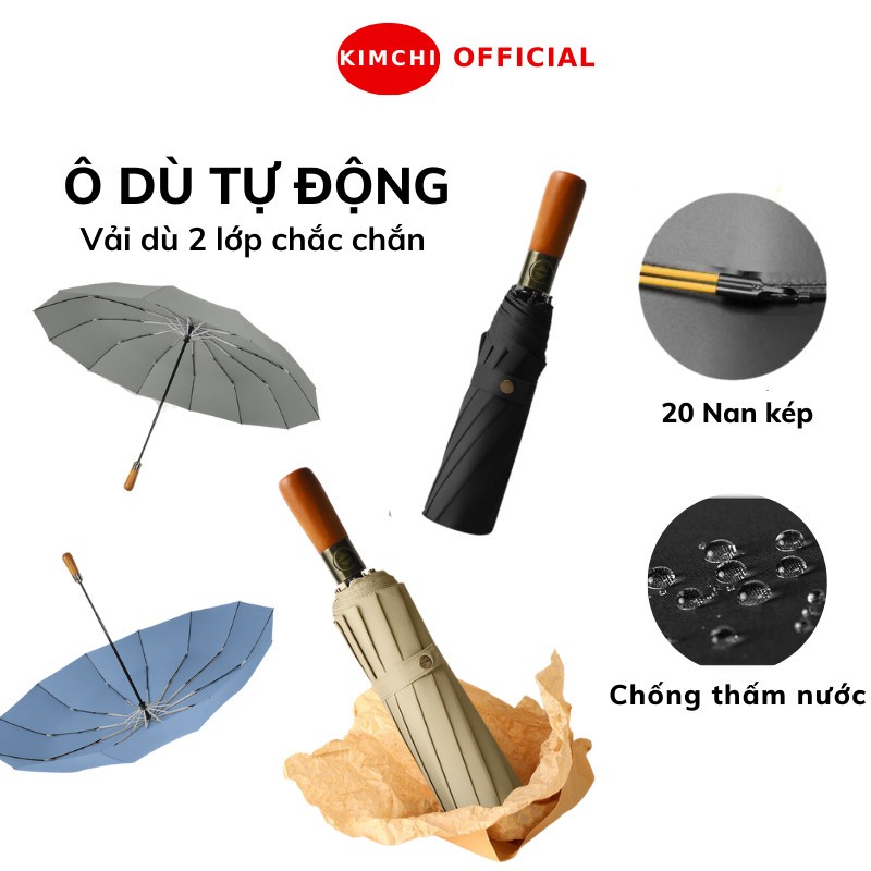 Ô Che Nắng Gấp Gọn Kimchi Tán Rộng Vải Dù Chống Tia UV