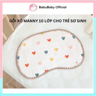 gối xô manny cao cấp 10 lớp mềm mịn, thoáng khí cho bé sơ sinh BabuBaby Official