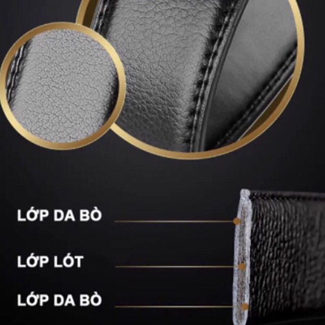 Thắt Lưng Nam Da Thật Sang Trọng Hai Màu Đen Nâu TM16 Dây Nịt Da Bò Thật Mặt Khoá Tự Động Cao Cấp Bảo hành 24 Tháng