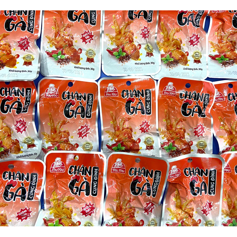 Chân gà rút xương You You gói 30g-đồ ăn vặt chân gà rút xương cay ủ vị tương thơm tứ xuyên ăn liền