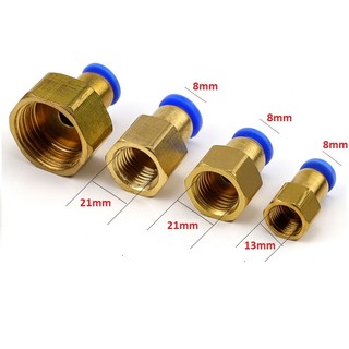 Răng đồng ren trong 21 ra ống 8mm - ren trong 21 ra 12mm